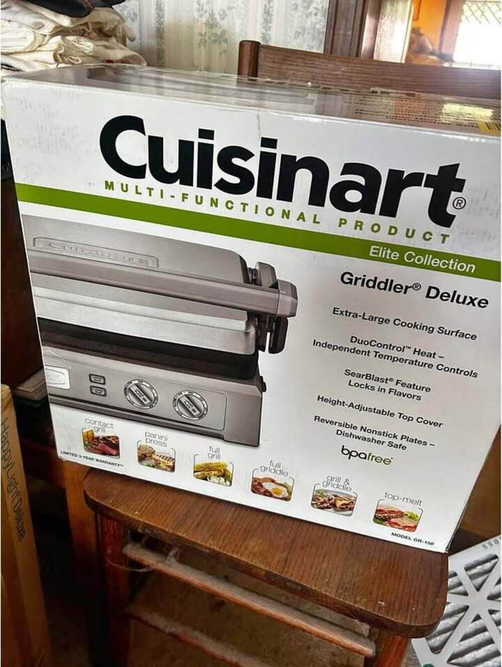 Cuisinart GR-150P1 Deluxe Electric Griddler, Stainless Steel new in box